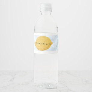 Lemon Water Bottle Label Birthday