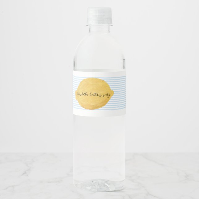Lemon Water Bottle Label Birthday (Front)