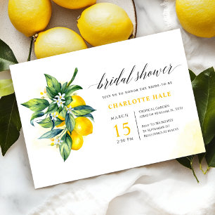 Lemon Watercolor Bridal Shower Invitation