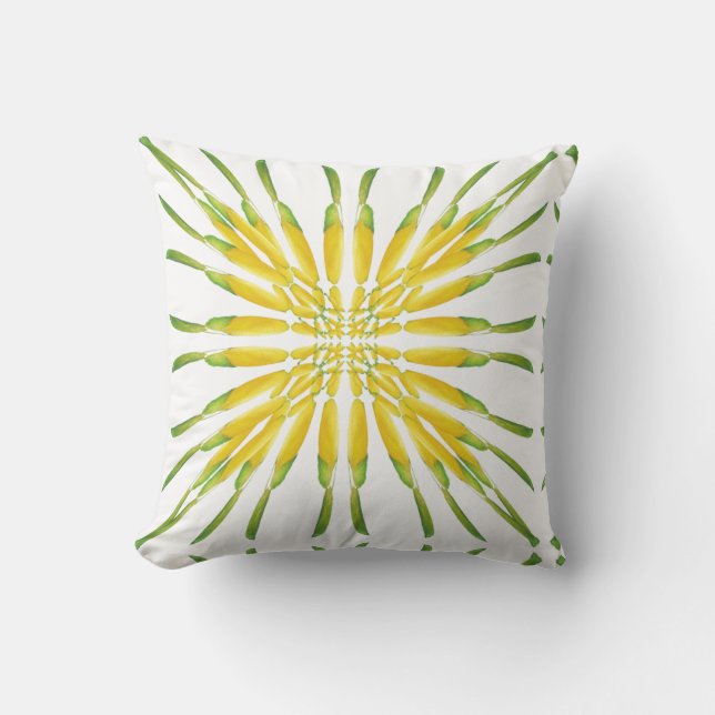 Lemon Watercolor Painting Pattern Cushion (Front)
