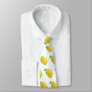 Lemon Watercolor Painting Pattern Tie