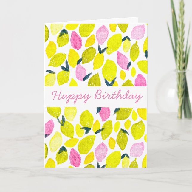 Lemon watercolor pattern card (Front)