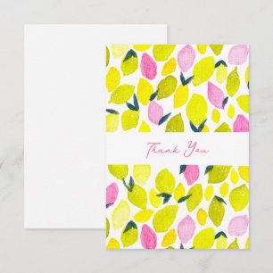 Lemon watercolor pattern card