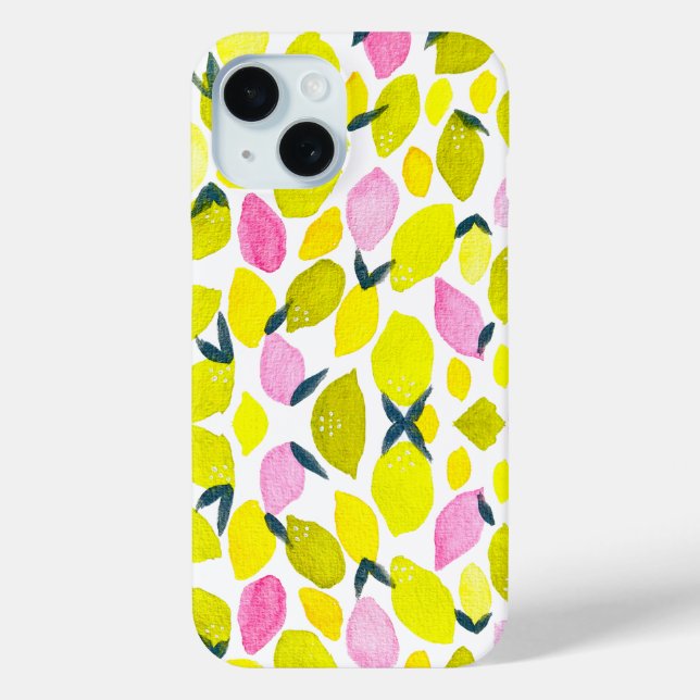Lemon watercolor pattern Case-Mate iPhone case (Back)