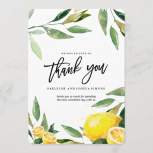 Lemon Watercolor Thank You Card