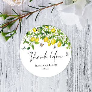 Lemon Wedding  Classic Round Sticker