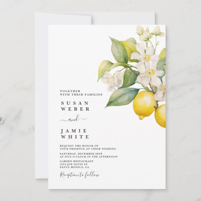 Lemon Wedding Invitation (Front)