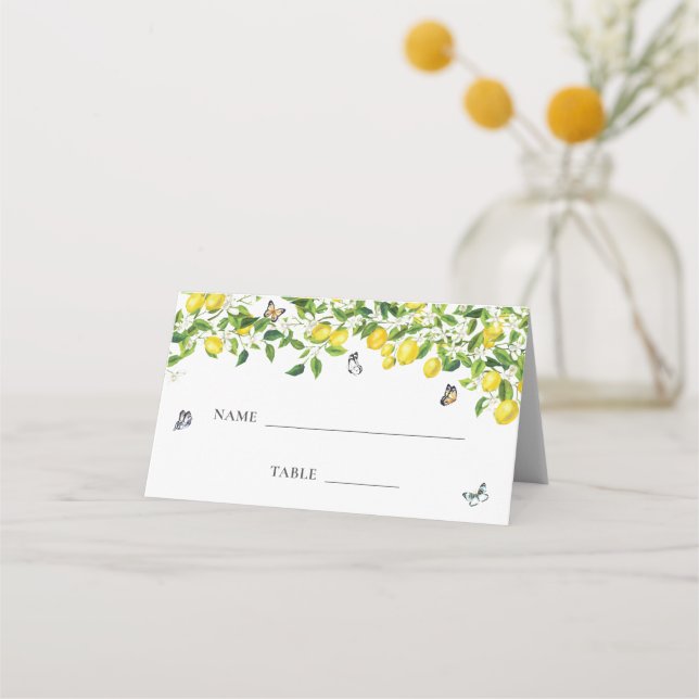 Lemon Wedding  Place Card (Front)