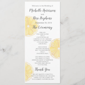 Lemon Wedding Program