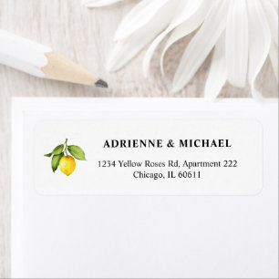 Lemon Wedding Return Address Label