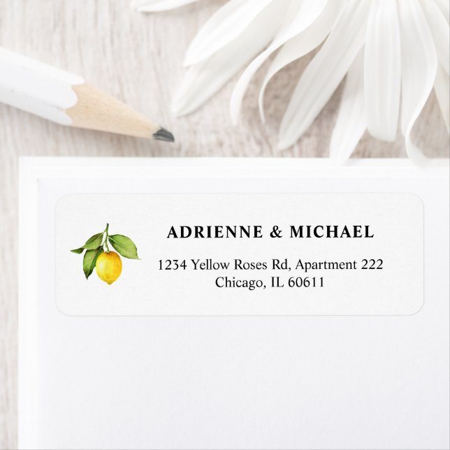 Lemon Wedding Return Address Label (Insitu)