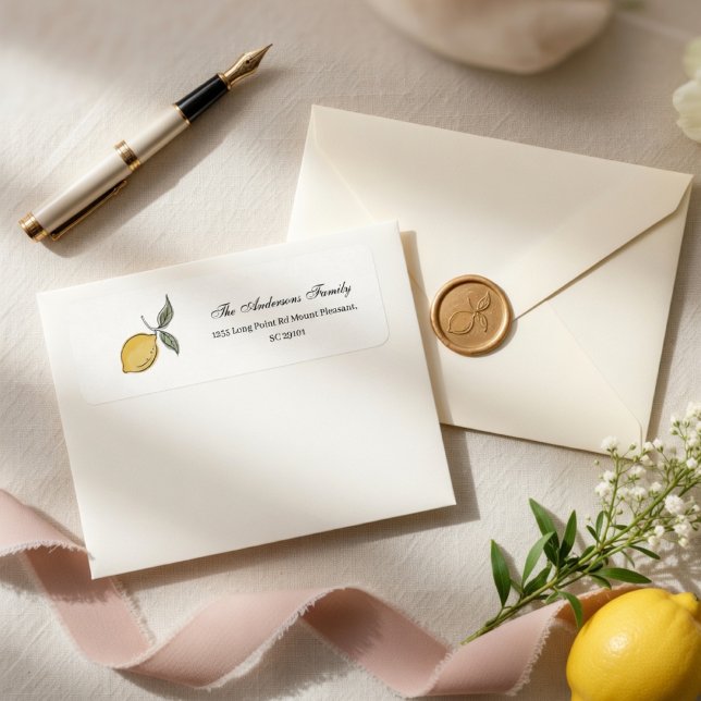 Lemon Wedding Return Address Label | Amalfi Coast  (Creator Uploaded)