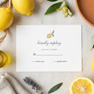 Lemon Wedding RSVP Card Amalfi Coast Italian