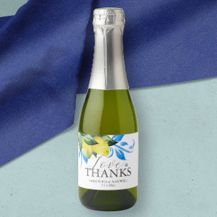 Lemon Wedding Table Decor Brunch and Bubbly Sparkling Wine Label