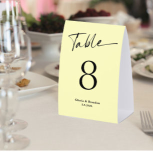 Lemon Wedding Table Number 