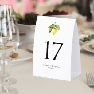 Lemon Wedding Table Number 
