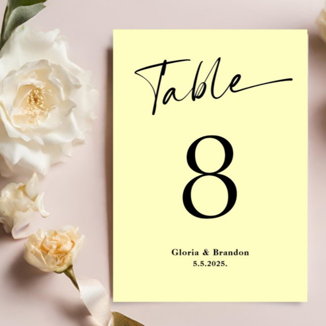 Lemon Wedding Table Number Card (Creator Uploaded)