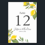 Lemon Wedding Table Number Card Rustic Green<br><div class="desc">♥ Give the perfect finish to your table décor with these beautiful table number cards. All details are HAND-DRAWN so you can be sure this design is one-of-a-kind. Lemons are amazing for any party. What better way to welcome the arrival of spring than with a fruity lemon celebration like a...</div>