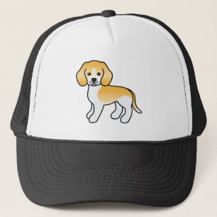 Lemon & White Beagle Dog Cute Cartoon Illustration Trucker Hat