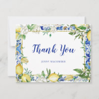 Lemon White Floral Blue Mosaic Tile
