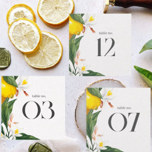 Lemon White Flower Watercolor Wedding Table No.