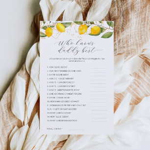 Lemon Who Knows Daddy Best Baby Shower Game 