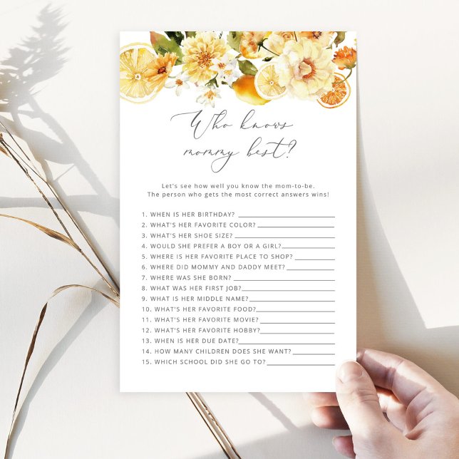 Lemon Who knows mummy best baby shower game (Creator Uploaded)