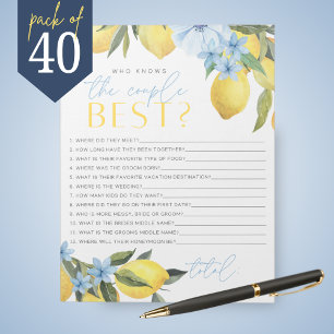 Lemon Who Knows The Couple Best Bridal Game Pack Notepad