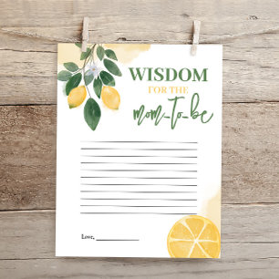 Lemon Wisdom for the Mum to be Baby Shower Game