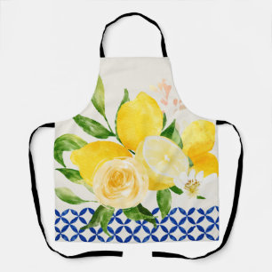 Lemon with blue tiles Apron