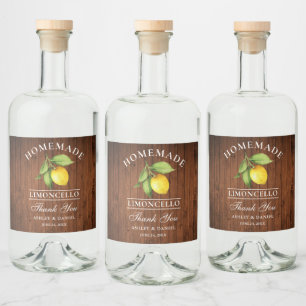 Lemon Wood Thanks Limoncello Bottle Labels