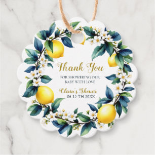 Lemon Wreath Amalfi Ciao Baby Scalloped Thank You Favour Tags