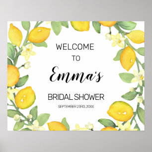 Lemon Wreath Bridal Shower Welcome Sign