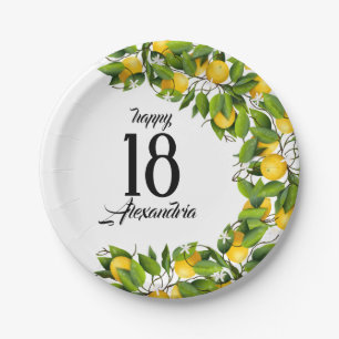 Lemon Wreath Fruit   Birthday Paper Plate