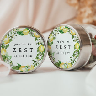 Lemon Wreath You're the Zest Bridal Shower Favor Classic Round Sticker