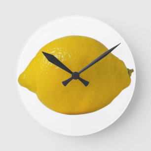 Lemon Yellos Round Clock