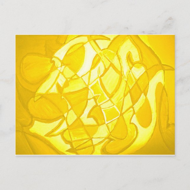 Lemon Yellow Abstract Postcard (Front)