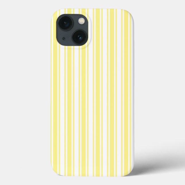 Lemon yellow and white candy stripes Case-Mate iPh iPhone Case (Back)