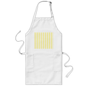 Lemon yellow and white candy stripes long apron
