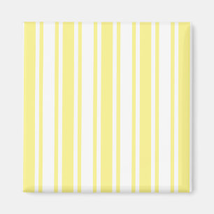 Lemon yellow and white candy stripes magnet
