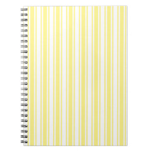 Lemon yellow and white candy stripes notebook