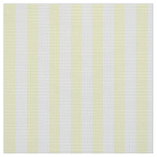 Lemon Yellow and White Vertical Stripes Fabric