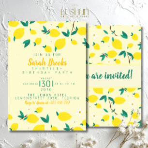Lemon Yellow Birthday Party Invitation
