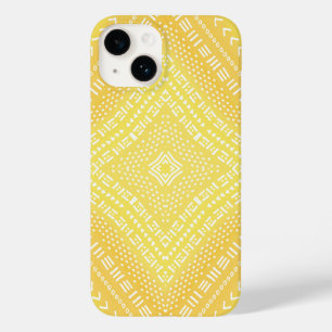 Lemon Yellow Boho Mandala Kaleidoscope Case-Mate iPhone 14 Case