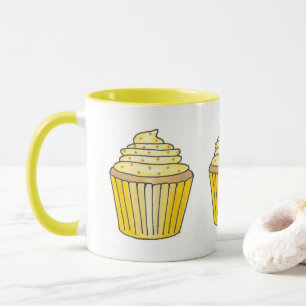 Lemon Yellow Buttercream Frosting Cupcake Cake Mug