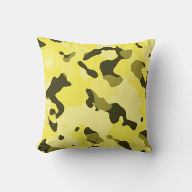 Lemon Yellow Camo; Camouflage Cushion (Front)