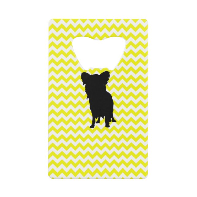 Lemon Yellow Chevron With Yorkie Silhouette (Front)