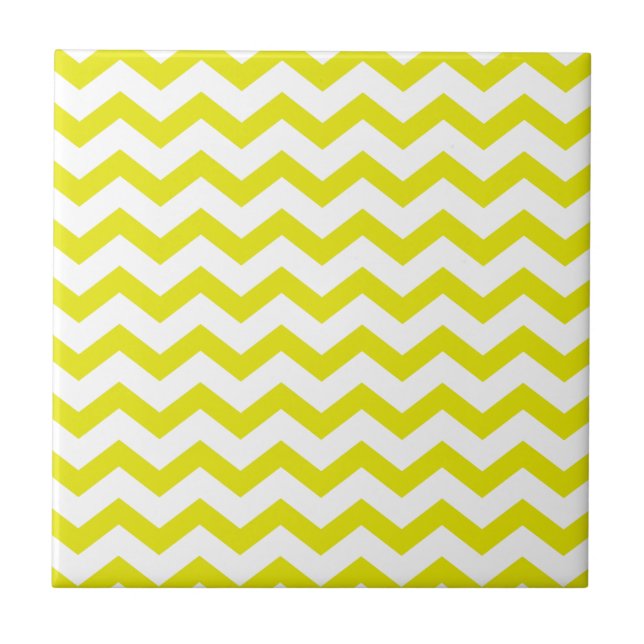 Lemon Yellow Chevrons Tile (Front)