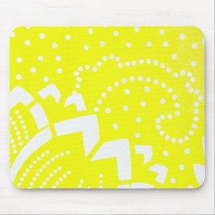 Lemon yellow cirtus graphic dot geometric pattern mouse pad