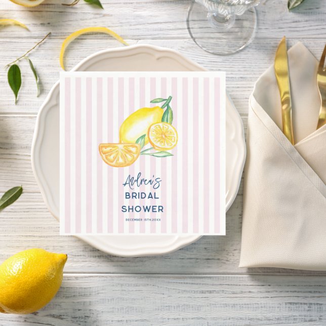 Lemon Yellow Citrus Bridal Shower  Napkin (Creator Uploaded)